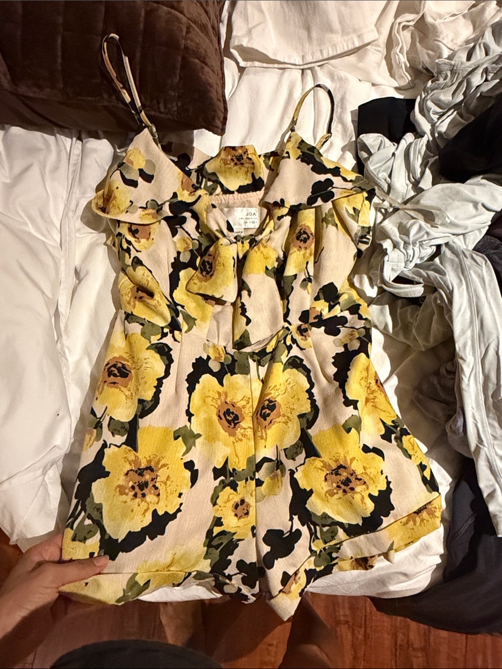 Yellow Floral Ruffle Romper